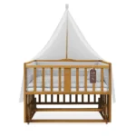 تخت کنار مادر چوبی سلیکا وود Solika wood مدل ساینا 120 رنگ تیک با سرویس خواب طوسی