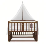 تخت کنار مادر چوبی سلیکا وود Solika wood مدل ساینا 120 رنگ فندقی با سرویس خواب سفید