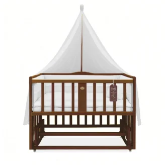 تخت کنار مادر چوبی سلیکا وود Solika wood مدل ساینا 120 رنگ فندقی با سرویس خواب سفید