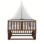 تخت کنار مادر چوبی سلیکا وود Solika wood مدل ساینا 120 رنگ فندقی با سرویس خواب طوسی