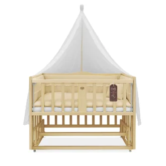 تخت کنار مادر چوبی سلیکا وود Solika wood مدل ساینا 120 رنگ چوب با سرویس خواب کرم