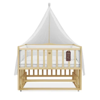 تخت کنار مادر چوبی سلیکا وود Solika wood مدل ساینا 120 رنگ چوب با سرویس خواب سفید