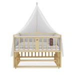 تخت کنار مادر چوبی سلیکا وود Solika wood مدل ساینا 120 رنگ چوب با سرویس خواب طوسی