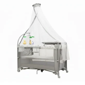 تخت و پارک نوزاد کول بیبی Cool Baby مدل KDD-P916202 رنگ طوسی