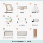 تخت و پارک نوزاد کول بیبی Cool Baby مدل KDD-P916202