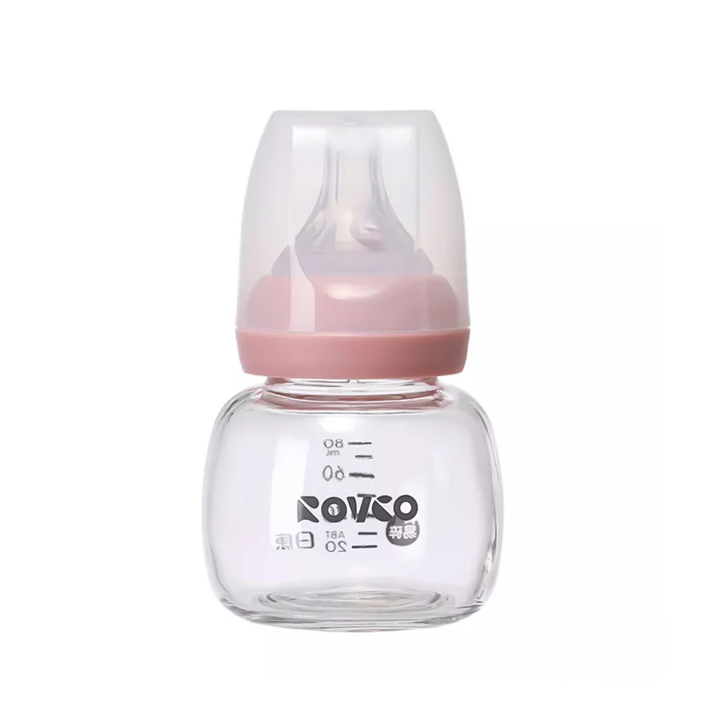 شیشه شیر پیرکس رووکو Rovco حجم 80 میلی لیتر رنگ صورتی