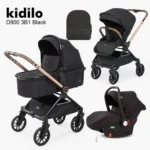 سرویس کالسکه رو به مادر شو کیدیلو Kidilo مدل D900 3B1 رنگ مشکی
