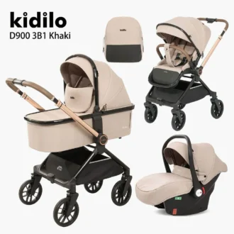 سرویس کالسکه رو به مادر شو کیدیلو Kidilo مدل D900 3B1 رنگ کرم