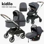سرویس کالسکه رو به مادر شو کیدیلو Kidilo مدل D900 3B1 رنگ طوسی تیره