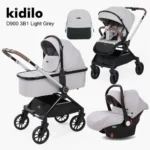 سرویس کالسکه رو به مادر شو کیدیلو Kidilo مدل D900 3B1 رنگ طوسی روشن